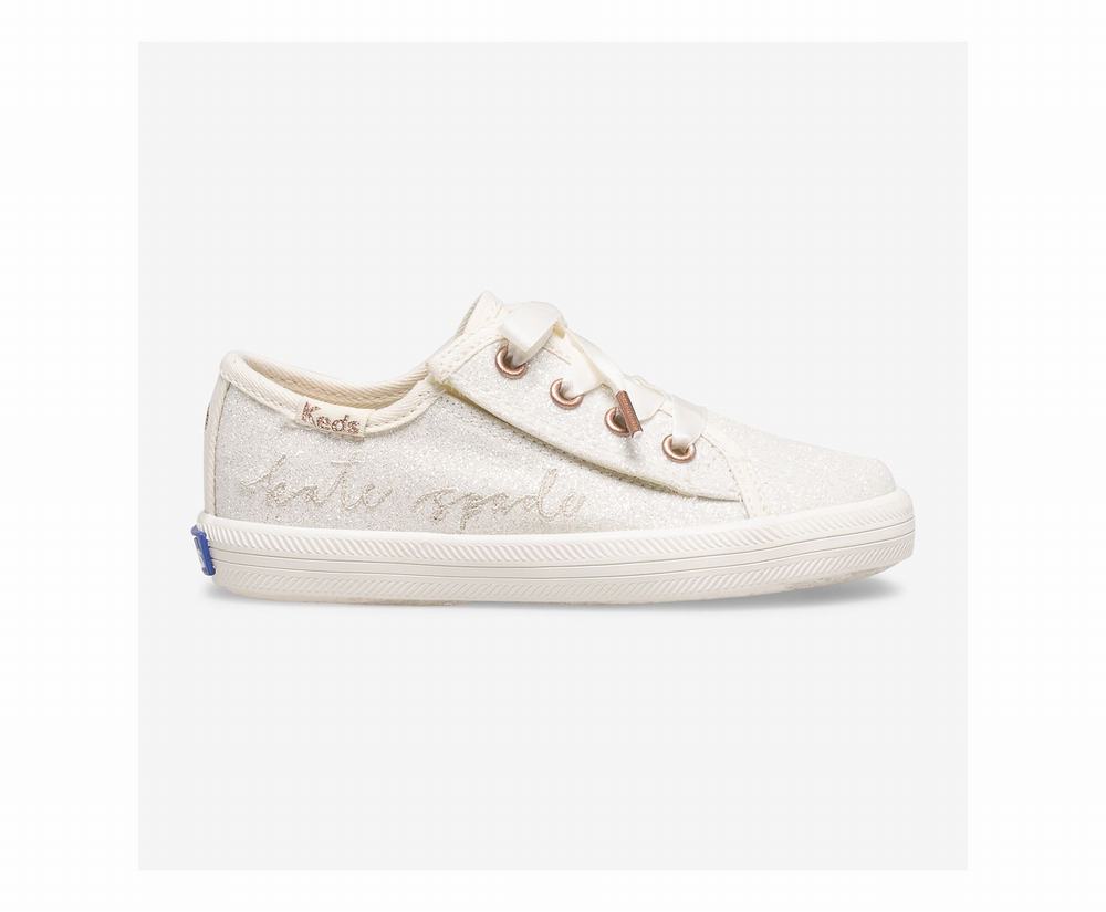 Girl Keds x kate spade new york Kickstart Ivory Glitter Wedding Shoes White 3217409MH - South Africa